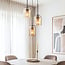 3-light pendant light Turella - amber glass