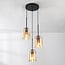 3-light pendant light Turella - amber glass