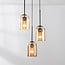 3-light pendant light Turella - amber glass