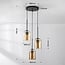 3-light pendant light Turella - amber glass