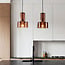 2-light pendant light Talph - brown glass