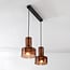 2-light pendant light Talph - brown glass
