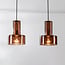 2-light pendant light Talph - brown glass