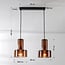 2-light pendant light Talph - brown glass