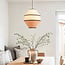 Japandi pendant light Seil with a braided natural-fabric shade
