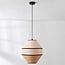 Japandi pendant light Seil with a braided natural-fabric shade