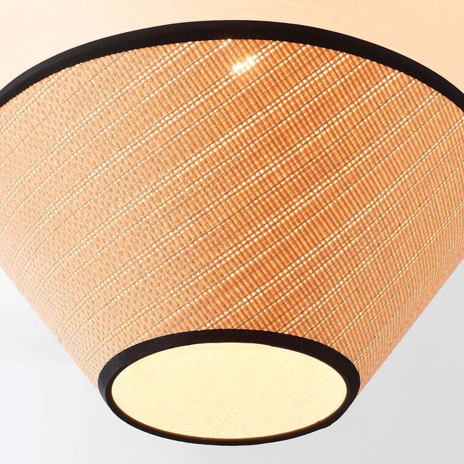 Japandi Seil pendant lamp with natural textile shade and braided cord