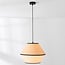 Japandi pendant light Corda with a braided natural-fabric shade