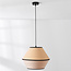 Japandi Corda pendant lamp with natural fabric shade and braided rope