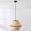 Japandi pendant light Corda with a braided natural-fabric shade