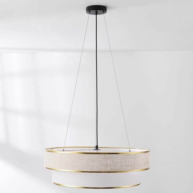 Modern Koysi fabric pendant lamp with Golden finish