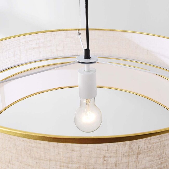 Modern Koysi fabric pendant lamp with Golden finish