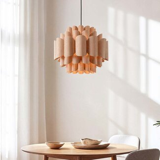 Modern Xylo pendant lamp with a natural wood effect
