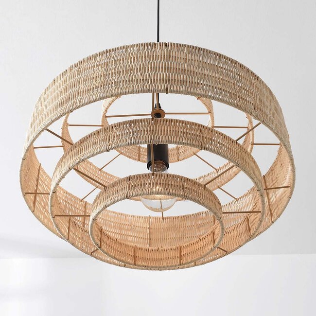 Natural rattan rope pendant lamp