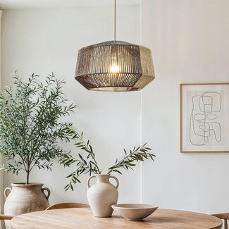 Pendant light Ravon made of three-colour braided rope
