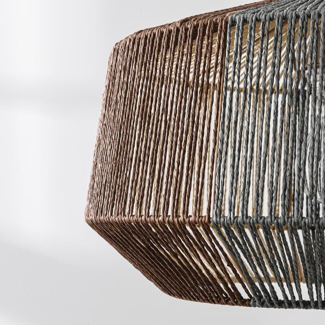 Pendant light Ravon made of three-colour braided rope