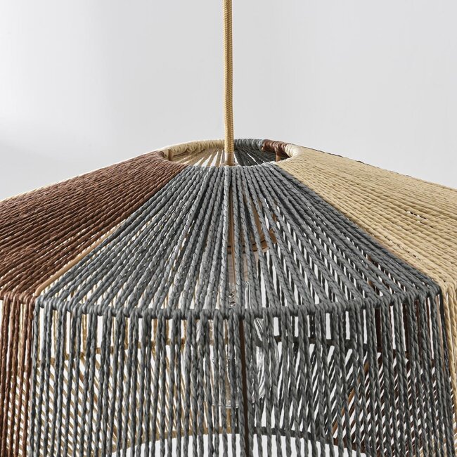 Pendant light Ravon made of three-colour braided rope