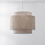 Tressa pendant lamp with ribbed fabric shade - Beige