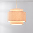 Tressa pendant lamp with ribbed fabric shade - Beige