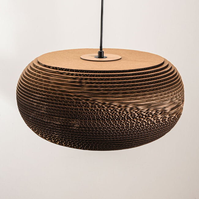 pendant light Kaja in pressed paper fibre - black