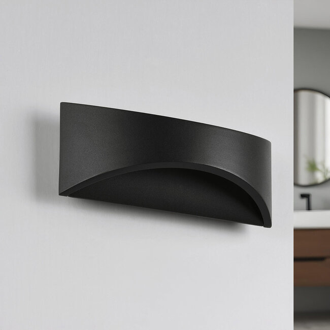 Modern bathroom wall lamp Bremen in black