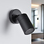 Black wall spotlight for bathroom Lola, 1-light