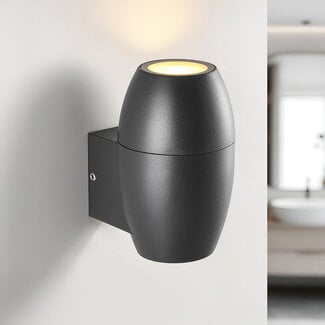 Oval bathroom wall lamp 1-light in black