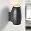 Oval bathroom wall lamp 1-light in black