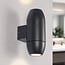 Oval bathroom wall lamp 2-light in black