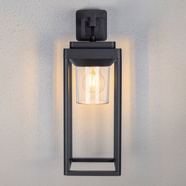-light bathroom wall light Cristiano - anthracite with transparent shade