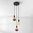 3-light pendant light Illumine black - set with dimmable E27 LED bulbs