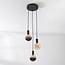 3-light pendant light Illumine black - set with dimmable E27 LED bulbs