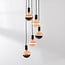 5-light pendant light Illumine black - set with dimmable E27 LED bulbs