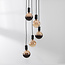 5-light pendant light Illumine black - set with dimmable E27 LED bulbs