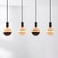 4-light pendant light Nivelle black - set with dimmable E27 LED bulbs