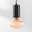 6-light pendant light Caverna - black with marble detailing, set with dimmable LED bulbs