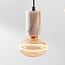 6-light pendant light Caverna - black with marble detailing, set with dimmable LED bulbs