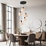 5-light pendant light Linne - beige linen shades