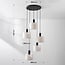 5-light pendant light Linne - beige linen shades
