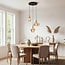 3-light designer pendant light Calypso with amber glass globes