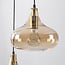 3-light designer pendant light Calypso with amber glass globes