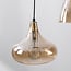 Retro designer pendant light Calypso with four amber glass globes