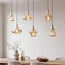 Industrial pendant light Calypso 6-light with amber glass