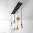 Industrial pendant light Calypso 6-light with amber glass