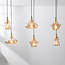Industrial pendant light Calypso 6-light with amber glass