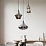 3-light modern pendant light Calypso - black with smoked glass