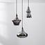 3-light modern pendant light Calypso - black with smoked glass