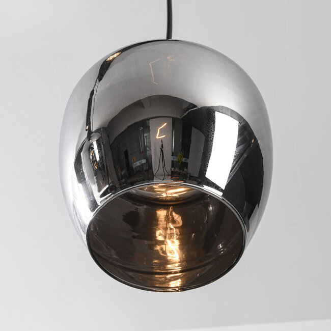 5-light Eloi pendant lamp with three smoked glass shades and two GU10 spotlights