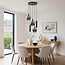 Industrial pendant light Téo with two GU10 spotlights and three smoked glass globes