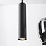 Industrial pendant light Téo with two GU10 spotlights and three smoked glass globes